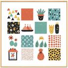 Grid Decorative Painting with Aluminum Alloy Frame Print On Your Demand, Size:30x30cm - 1