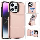 For iPhone 15 Pro Max Tri-fold Holder Leather Phone Case with Card Slot(Rose Gold) - 1