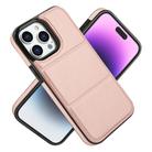 For iPhone 15 Pro Max Tri-fold Holder Leather Phone Case with Card Slot(Rose Gold) - 2