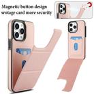 For iPhone 15 Pro Max Tri-fold Holder Leather Phone Case with Card Slot(Rose Gold) - 3