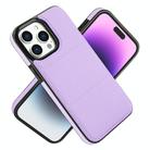 For iPhone 15 Pro Max Tri-fold Holder Leather Phone Case with Card Slot(Light Purple) - 2