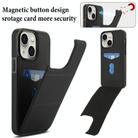 For iPhone 15 Plus Tri-fold Holder Leather Phone Case with Card Slot(Black) - 3