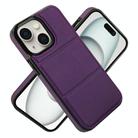 For iPhone 15 Plus Tri-fold Holder Leather Phone Case with Card Slot(Dark Purple) - 2