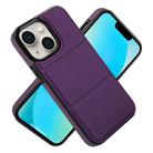 For iPhone 14 Tri-fold Holder Leather Phone Case with Card Slot(Dark Purple) - 2