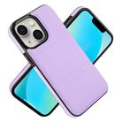 For iPhone 14 Tri-fold Holder Leather Phone Case with Card Slot(Light Purple) - 2