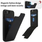 For iPhone SE 2022 / SE 2020 / 7 / 8 Tri-fold Holder Leather Phone Case with Card Slot(Black) - 3