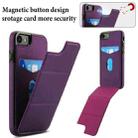 For iPhone SE 2022 / SE 2020 / 7 / 8 Tri-fold Holder Leather Phone Case with Card Slot(Dark Purple) - 3