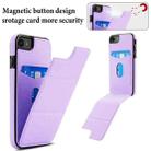 For iPhone SE 2022 / SE 2020 / 7 / 8 Tri-fold Holder Leather Phone Case with Card Slot(Light Purple) - 3
