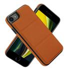 For iPhone SE 2022 / SE 2020 / 7 / 8 Tri-fold Holder Leather Phone Case with Card Slot(Brown) - 2