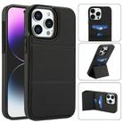 For iPhone 13 Pro Max Tri-fold Holder Leather Phone Case with Card Slot(Black) - 1