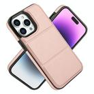 For iPhone 13 Pro Max Tri-fold Holder Leather Phone Case with Card Slot(Rose Gold) - 2