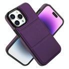For iPhone 13 Pro Max Tri-fold Holder Leather Phone Case with Card Slot(Dark Purple) - 2