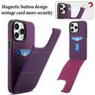 For iPhone 13 Pro Max Tri-fold Holder Leather Phone Case with Card Slot(Dark Purple) - 3
