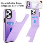 For iPhone 13 Pro Max Tri-fold Holder Leather Phone Case with Card Slot(Light Purple) - 3