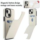 For iPhone 13 mini Tri-fold Holder Leather Phone Case with Card Slot(White) - 3