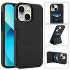 For iPhone 13 mini Tri-fold Holder Leather Phone Case with Card Slot(Black) - 1
