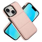 For iPhone 13 mini Tri-fold Holder Leather Phone Case with Card Slot(Rose Gold) - 2