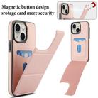 For iPhone 13 mini Tri-fold Holder Leather Phone Case with Card Slot(Rose Gold) - 3