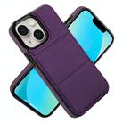 For iPhone 13 mini Tri-fold Holder Leather Phone Case with Card Slot(Dark Purple) - 2