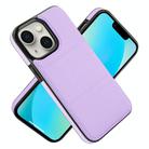 For iPhone 13 mini Tri-fold Holder Leather Phone Case with Card Slot(Light Purple) - 2