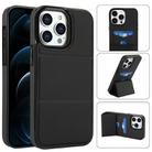 For iPhone 12 Pro Max Tri-fold Holder Leather Phone Case with Card Slot(Black) - 1