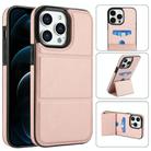For iPhone 12 Pro Max Tri-fold Holder Leather Phone Case with Card Slot(Rose Gold) - 1