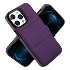 For iPhone 12 Pro Max Tri-fold Holder Leather Phone Case with Card Slot(Dark Purple) - 2