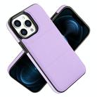 For iPhone 12 Pro Max Tri-fold Holder Leather Phone Case with Card Slot(Light Purple) - 2
