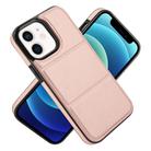 For iPhone 12 mini Tri-fold Holder Leather Phone Case with Card Slot(Rose Gold) - 2
