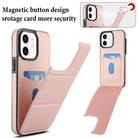 For iPhone 12 mini Tri-fold Holder Leather Phone Case with Card Slot(Rose Gold) - 3