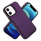 For iPhone 12 mini Tri-fold Holder Leather Phone Case with Card Slot(Dark Purple) - 2