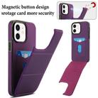 For iPhone 12 mini Tri-fold Holder Leather Phone Case with Card Slot(Dark Purple) - 3