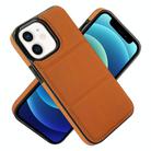 For iPhone 12 mini Tri-fold Holder Leather Phone Case with Card Slot(Brown) - 2