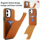 For iPhone 12 mini Tri-fold Holder Leather Phone Case with Card Slot(Brown) - 3