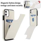 For iPhone 11 Tri-fold Holder Leather Phone Case with Card Slot(White) - 3