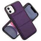 For iPhone 11 Tri-fold Holder Leather Phone Case with Card Slot(Dark Purple) - 2
