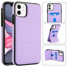 For iPhone 11 Tri-fold Holder Leather Phone Case with Card Slot(Light Purple) - 1