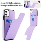 For iPhone 11 Tri-fold Holder Leather Phone Case with Card Slot(Light Purple) - 3