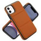 For iPhone 11 Tri-fold Holder Leather Phone Case with Card Slot(Brown) - 2