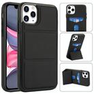 For iPhone 11 Pro Tri-fold Holder Leather Phone Case with Card Slot(Black) - 1
