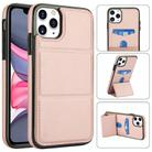 For iPhone 11 Pro Tri-fold Holder Leather Phone Case with Card Slot(Rose Gold) - 1