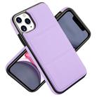 For iPhone 11 Pro Tri-fold Holder Leather Phone Case with Card Slot(Light Purple) - 2