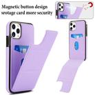 For iPhone 11 Pro Tri-fold Holder Leather Phone Case with Card Slot(Light Purple) - 3