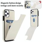 For iPhone 11 Pro Max Tri-fold Holder Leather Phone Case with Card Slot(White) - 3