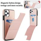 For iPhone 11 Pro Max Tri-fold Holder Leather Phone Case with Card Slot(Rose Gold) - 3