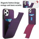 For iPhone 11 Pro Max Tri-fold Holder Leather Phone Case with Card Slot(Dark Purple) - 3