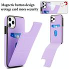 For iPhone 11 Pro Max Tri-fold Holder Leather Phone Case with Card Slot(Light Purple) - 3