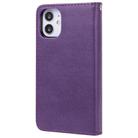 For iPhone 12 mini 2 in 1 Solid Color Detachable PU Leather Case with Card Slots & Magnetic Holder & Photo Frame & Wallet & Strap(Purple) - 3