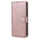 For iPhone 12 / 12 Pro 2 in 1 Solid Color Detachable PU Leather Case with Card Slots & Magnetic Holder & Photo Frame & Wallet & Strap(Rose Gold) - 1