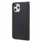 For iPhone 12 Pro Max 2 in 1 Solid Color Detachable PU Leather Case with Card Slots & Magnetic Holder & Photo Frame & Wallet & Strap(Black) - 3